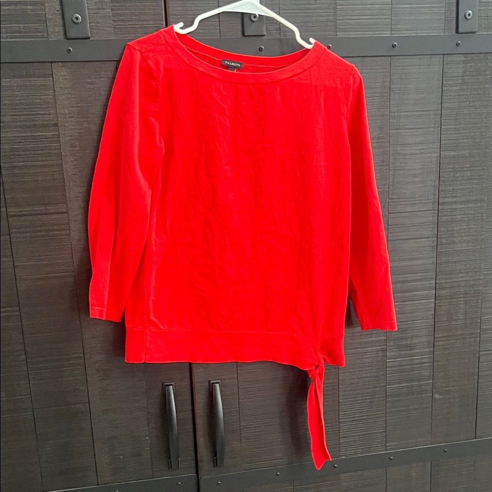 Talbots Bright Red Knit Top